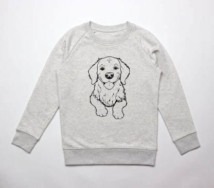 Kindersweater Hond cream grey